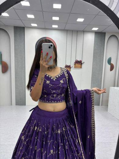 Tapi 318 crepe Purple Surat designer lehenga choli market